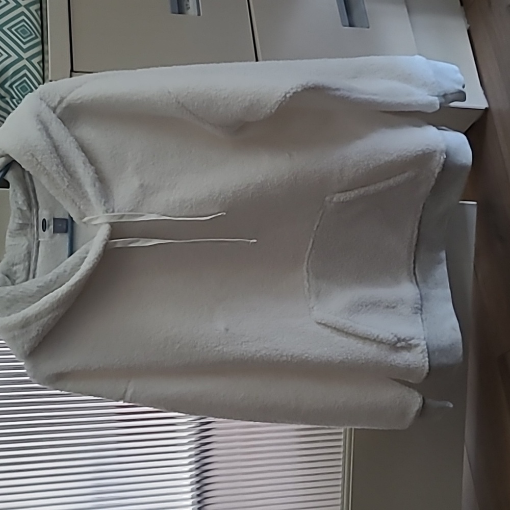 White sherpa hoodie